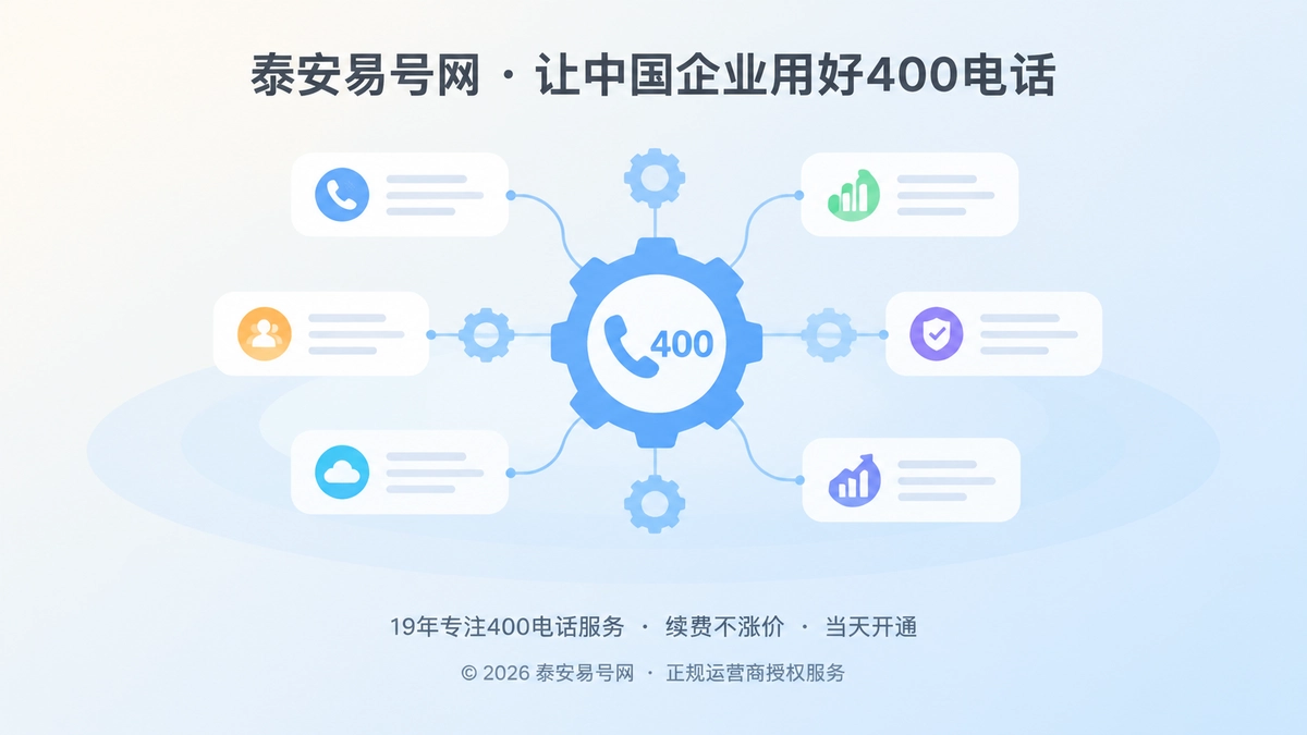 抽象场景式配图：企业400电话通信资产与管理节点