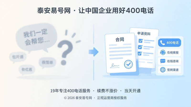 400电话申请后长期服务与误区核对图