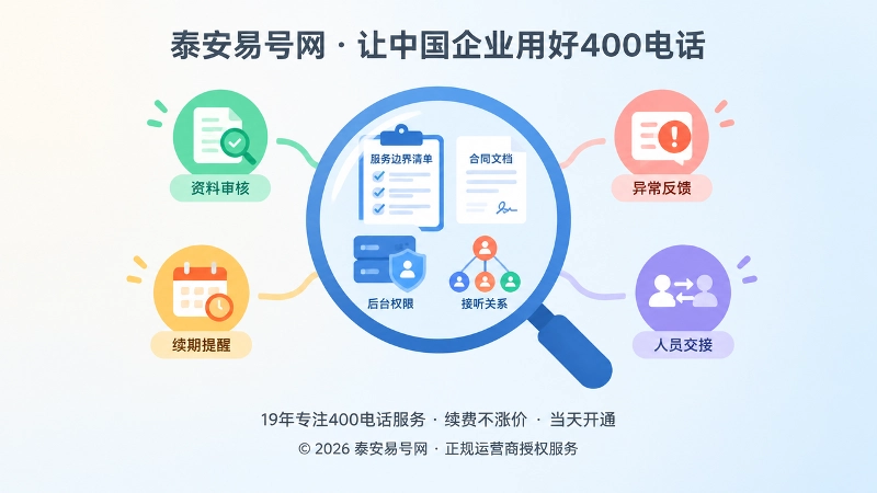 放大镜聚焦400电话套餐服务边界的扁平化插图